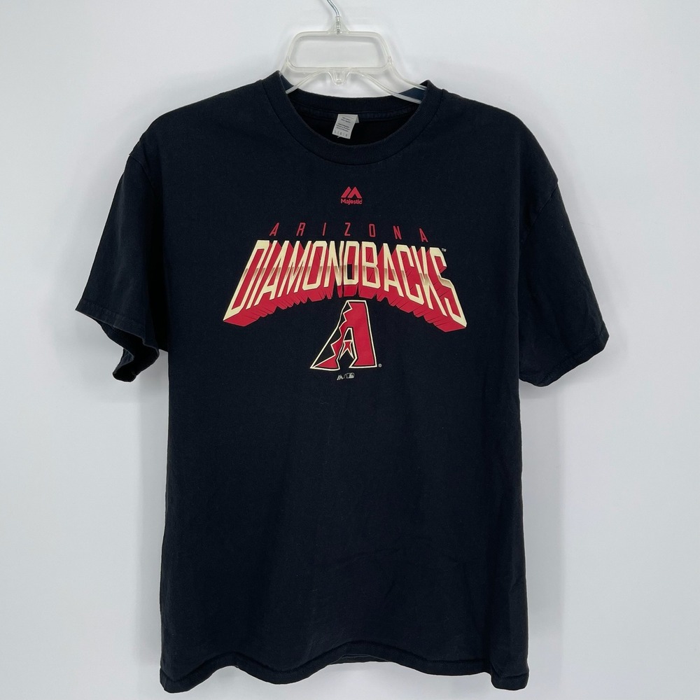 Majestic Men's Black Arizona Diamondbacks Graphic T-Shirt Size Large